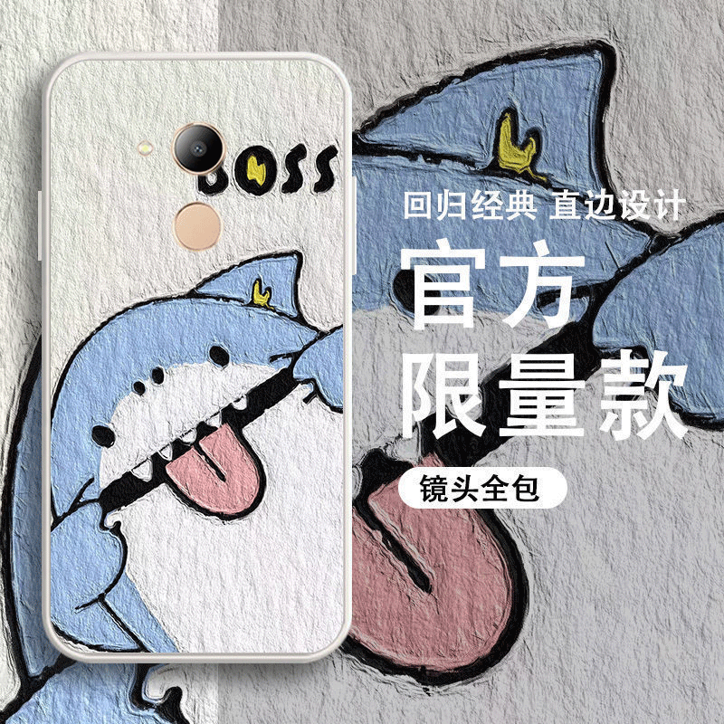油画淘气鲨鱼柴犬熊猫手机壳