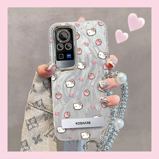 羽纱kt猫vivoX60Pro手机壳V2047A情侣全包防摔高级男女可爱套外壳