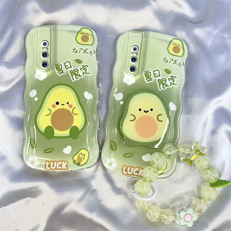 牛油果手机壳全包波浪边