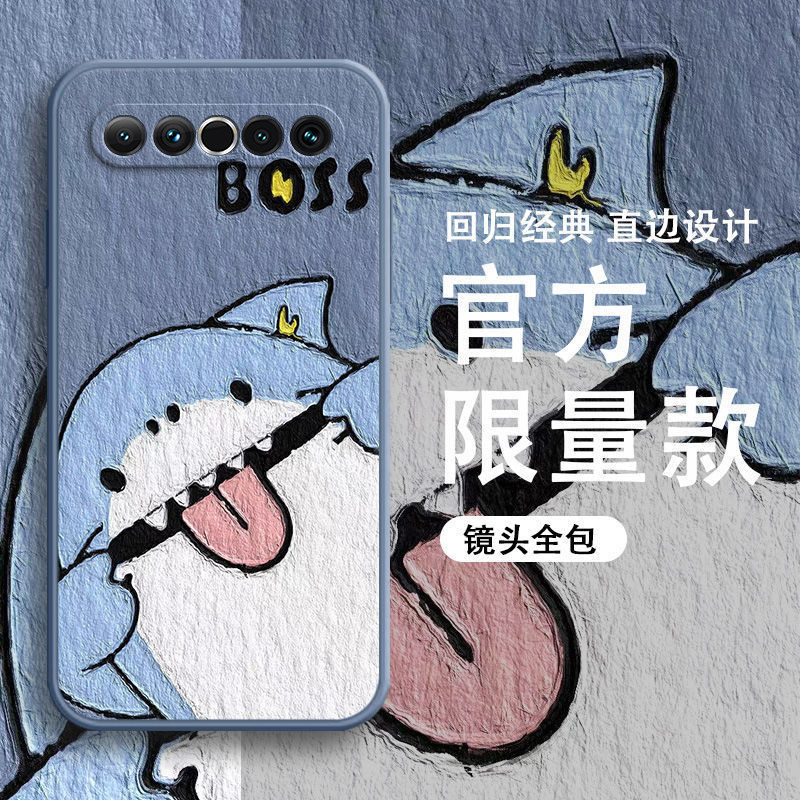 油画淘气鲨鱼柴犬熊猫手机壳
