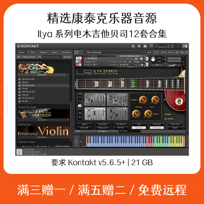 Ilya Guitar And Bass艾雅电木吉他贝斯音源Cubase Logic编曲音色