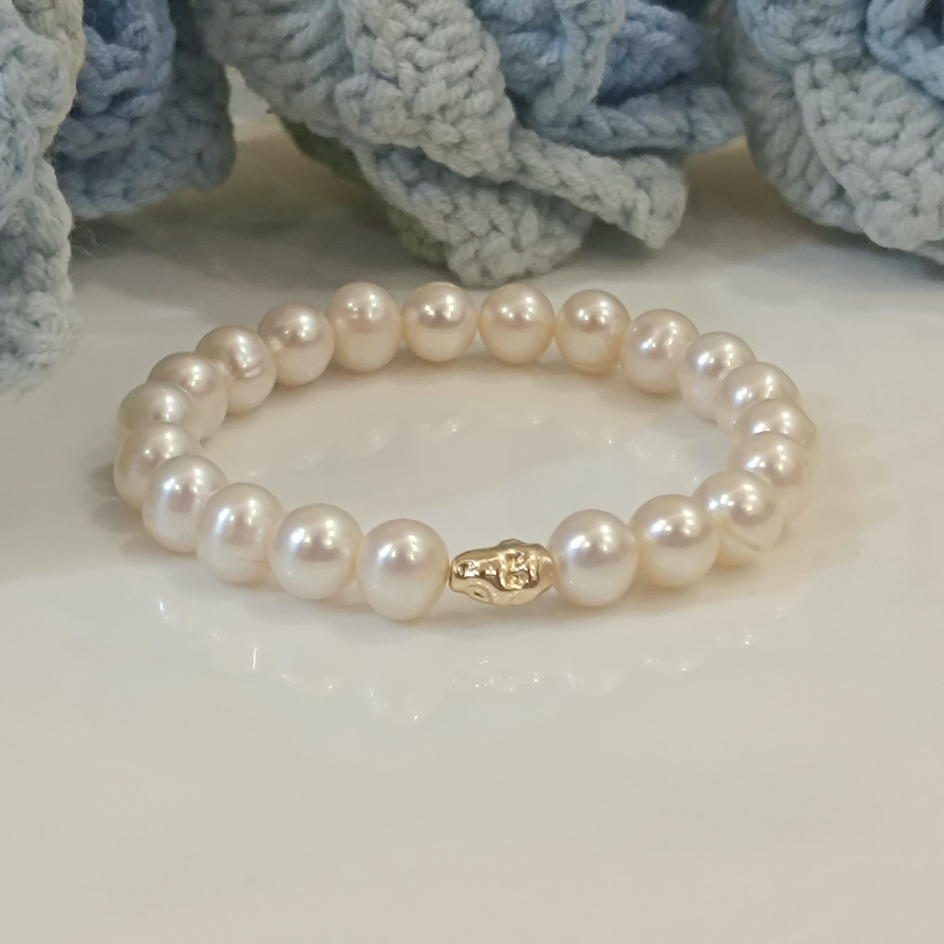 强光保真~8-9mm天然淡水真珍珠手链微瑕珍珠颗颗饱满时尚异形隔珠,珠宝/钻石/翡翠,手饰,淘宝优惠券,粉丝福利购,淘宝优惠卷