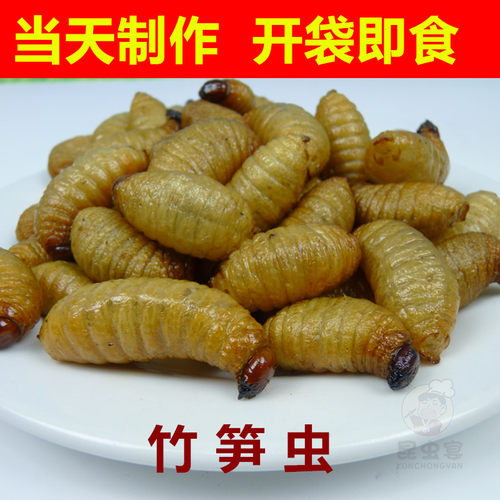 昆虫宴竹虫油炸虫子食用昆虫