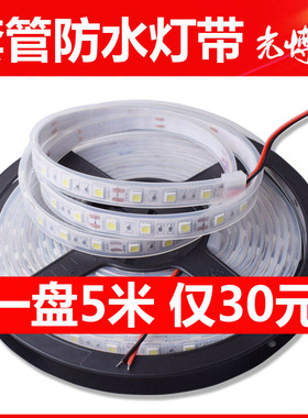 12V 24VLED5050贴片IP67硅胶软套管防水灯带线户外防水软灯条贴片