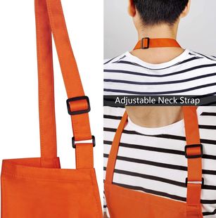 跨境爆款涤纶围裙定制家用厨房餐饮奶茶咖啡店工作服围裙厂家