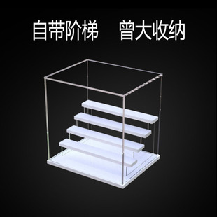 手办盲盒收纳展示柜框乐高积木透明亚克力塑料配台阶置物架家用