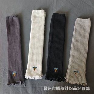 西太后袜套木耳边秋冬日系学院风小腿袜针织靴套土星刺绣胳膊袖 套