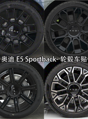 专用于奥迪E5 Sportback轮毂贴纸炫酷七彩装饰车轮黑化改装贴膜