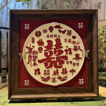 新婚礼物送新人新娘手工制作diy肌理画材料包订婚送闺蜜结婚丙烯