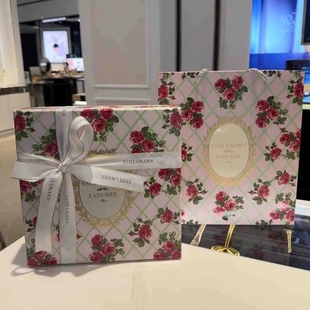专柜正品雅诗兰黛礼盒三件套礼袋小棕瓶精华原生液五件套空礼品盒