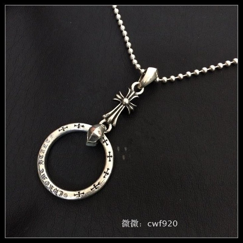 克罗潮牌桃心情侣眼镜挂坠复古EXO吊牌项坠925纯银心男女十字吊坠