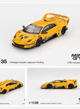 MINIGT 1:64 LB-Silhouette WORKS MURCIELAGO GT Evo黄 合金车模