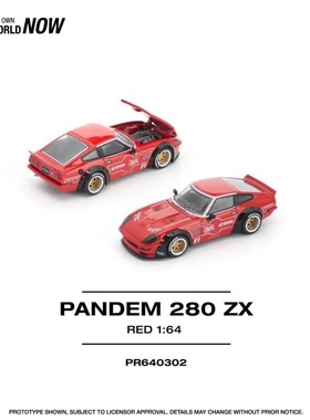 POPRACE 1:64 PANDEM 280ZX RED (NEW TOOLING) 仿真合金汽车模型