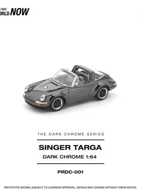 【预售】POPRACE 1:64 SINGER TARGA DARK CHROME 仿真合金车模