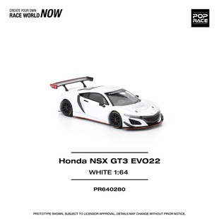 POPRACE 1:64 HONDA NSX GT3 EVO22 - WHITE-白色 仿真 合金车模