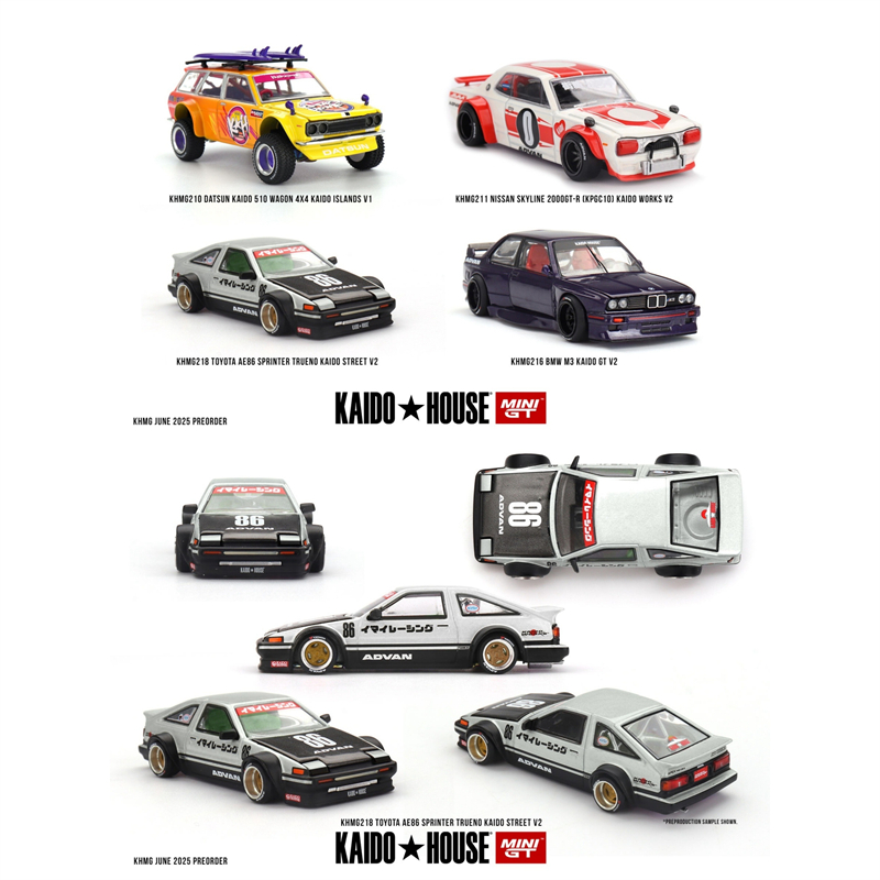Kaido House + MINIGT Toyota AE86 Sprinter Trueno 合金车模