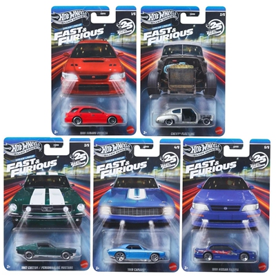 Hot Wheels风火轮 银标速度与激情HNR88尼桑雪佛兰斯巴鲁合金车模