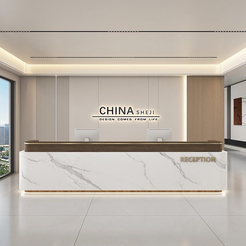 现代简约烤漆收银台前台接待