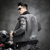 原生态皮毛一体外套男真皮b3美式 真皮皮衣男冬季 皮草皮夹克外套