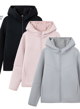 伊顿纪德儿童运动卫衣男女童春秋纯色连帽外套学生校服上衣24R910