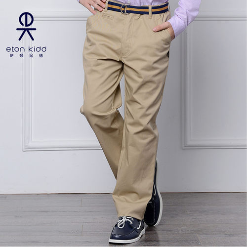 伊顿纪德儿童卡其色藏青校服裤