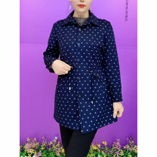 春秋大衣中老年妈妈装风衣外套女中长款宽松显瘦洋气减龄上衣