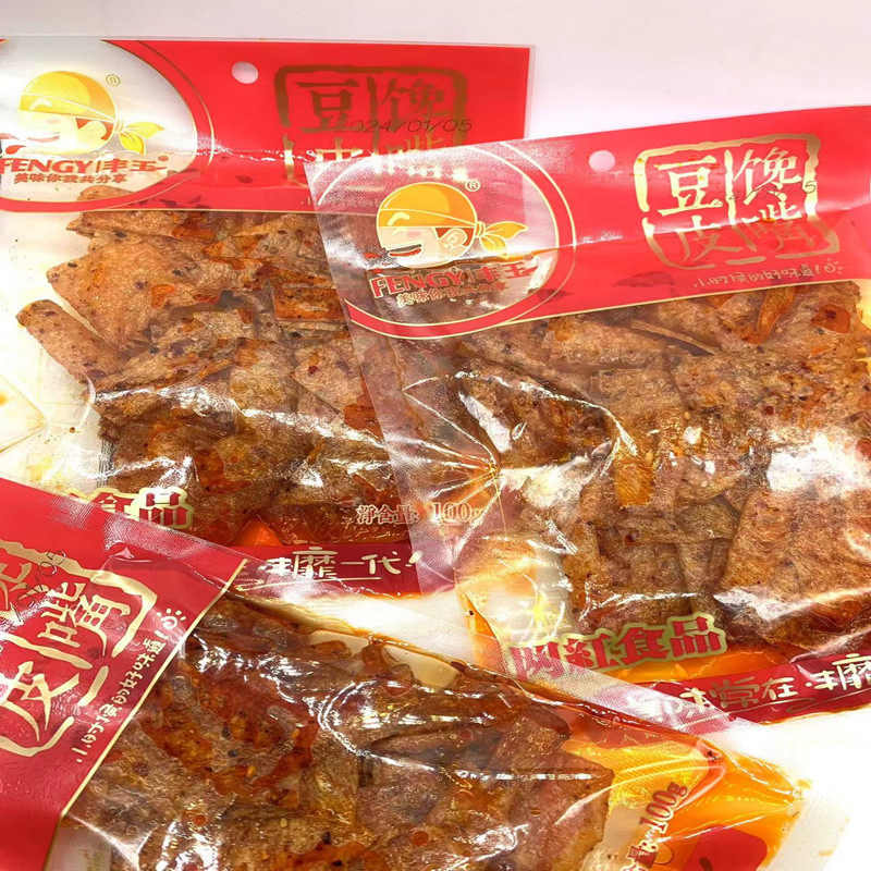 丰玉网红馋嘴豆皮100克麻辣片老式大辣串网红辣条 大辣片香辣零食