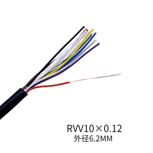 0.5 1.5平方信號(hào)控制線 0.2 國(guó)標(biāo)軟護(hù)套電線RVV9 0.3 10芯 0.75