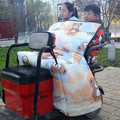 新款电动三轮车后座双人款挡风被冬季加绒加厚防风罩加大防寒防水