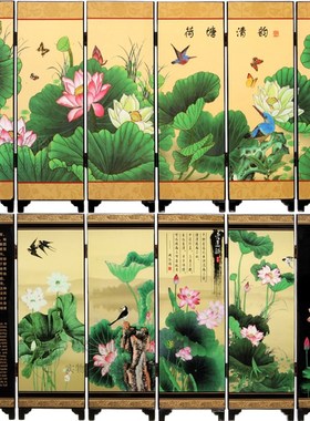 木质仿古小屏风装饰摆件特色商务出国交流礼品 武汉风光黄鹤楼