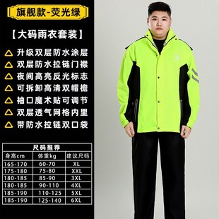 加肥加大200 大码 男款 套装 300斤分体防暴雨全身骑行雨服 雨衣雨裤