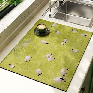 厨房台面吸水垫沥水垫餐垫布免洗硅藻泥桌垫咖啡机垫桌面防滑茶垫