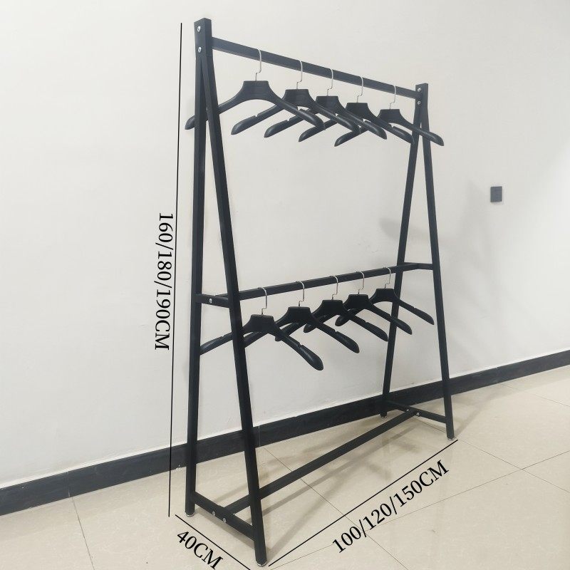 落地式双层服装展示架服装店婚纱衣架西装专用陈列货架中岛挂衣架