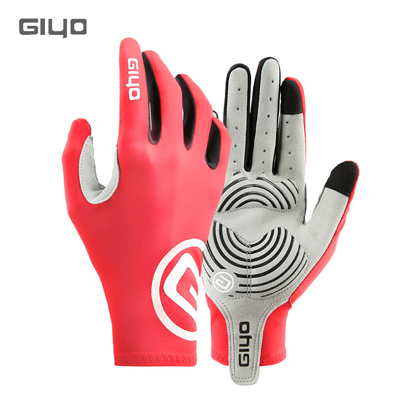 GIYO破风长指手套自行车骑行半指男女防滑减震触屏健身运动春夏季