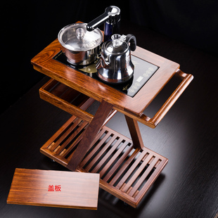 汇享 花梨茶水柜实木茶桌边柜小茶几电茶炉支架茶车茶台茶盘茶海