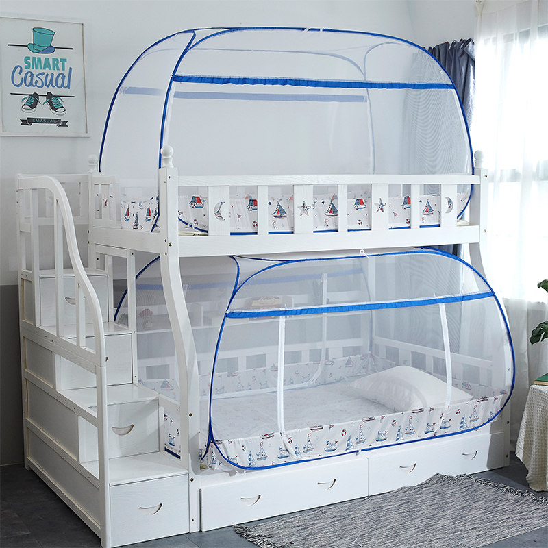 子母免安装蚊帐三开门0.8米0.9m学生80宿舍90x190cm单人上下床1.9