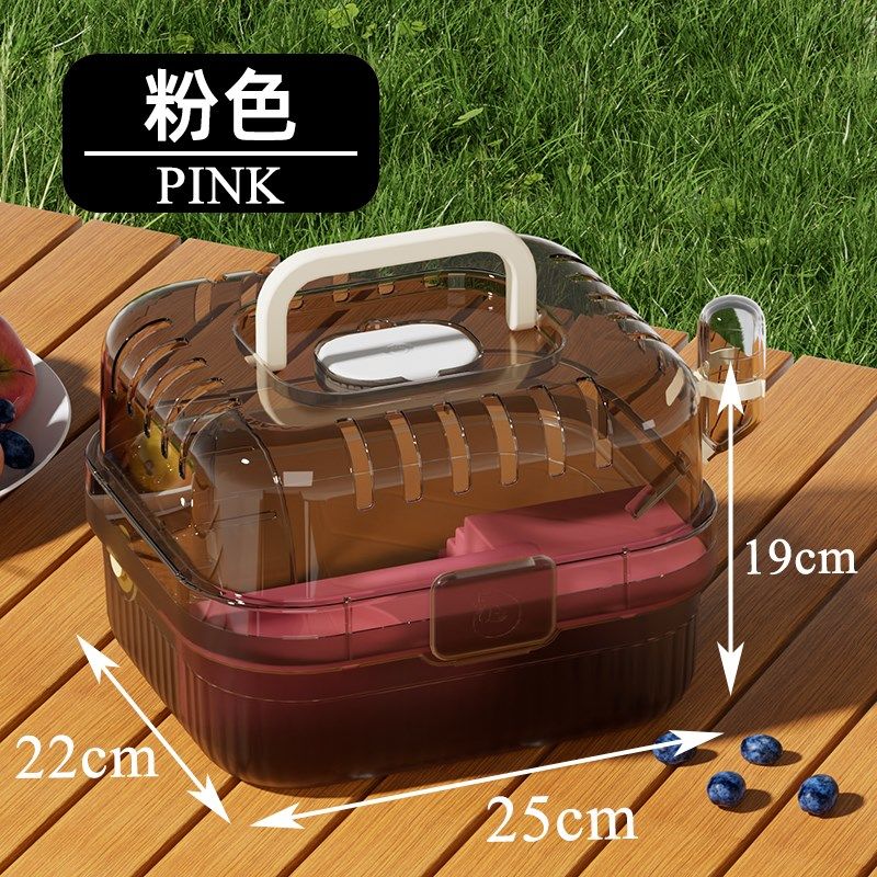 仓鼠笼子外带两用豪华别墅金丝熊防啃咬便携手提外出透明小房子