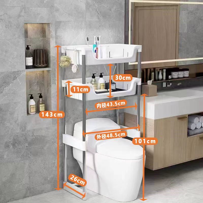 卫生间浴室不锈钢马桶置物架洗手间洗衣机架子储物收纳置物架加厚