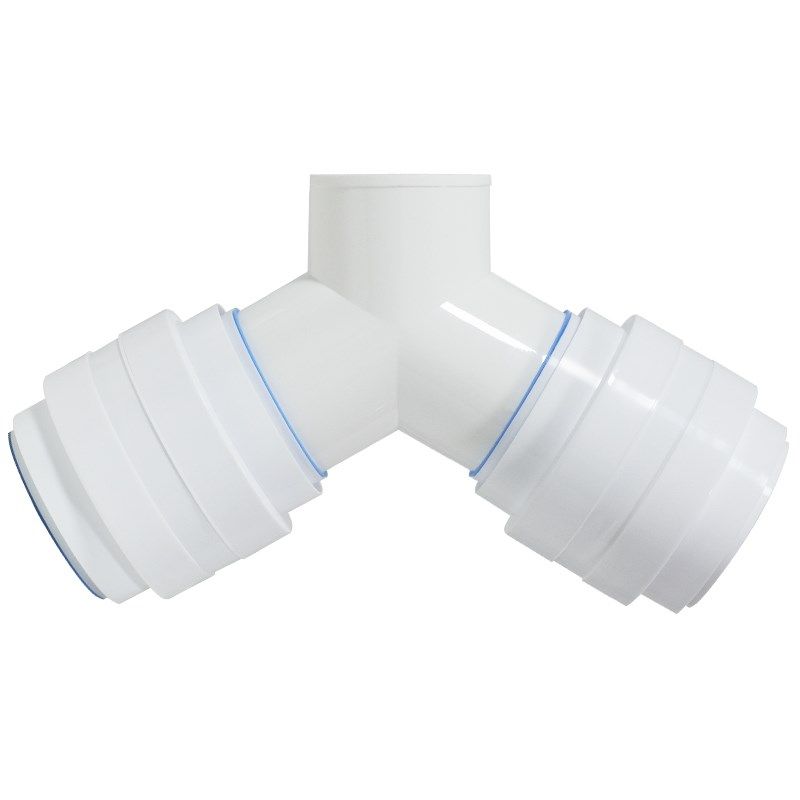 Y型三通双止逆阀卫生间烟机浴霸二进一出接80/100软管/75/100PVC