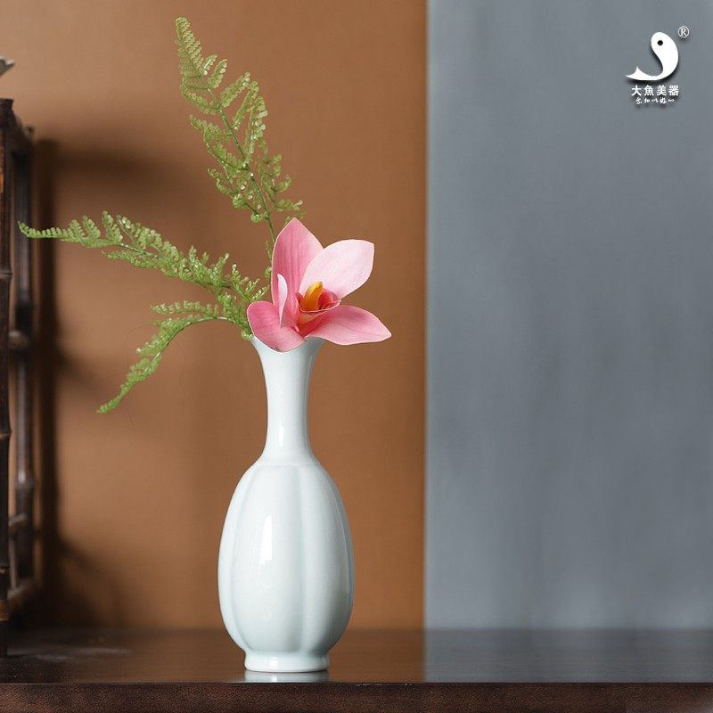 陶瓷瓜棱花瓶 茶道花器摆件茶席花插餐桌摆件花艺师搭配,餐饮具,茶道/零配,淘宝优惠券,粉丝福利购,淘宝优惠卷