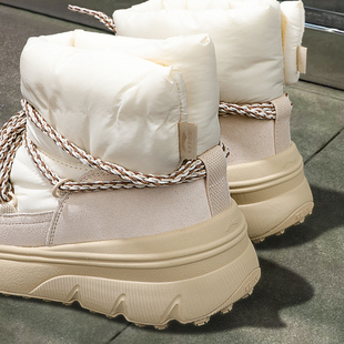 雪地靴软底保暖女鞋 李宁蜜糖boot高帮休闲鞋 时尚 新款 女2025冬季