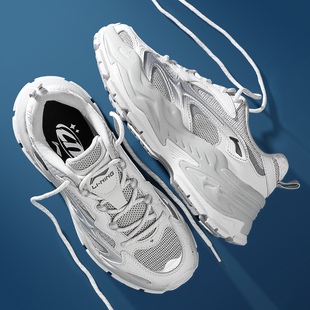 软底网面透气运动鞋 李宁星芒休闲鞋 复古潮流老爹鞋 2026新款 女鞋