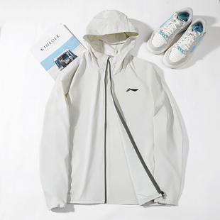 李宁轻薄运动风衣男女同款 防晒冰丝速干连帽外套AFDV249 2025新款