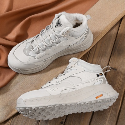 李宁男鞋冬星途2加绒高帮休闲鞋男2025冬季新款保暖防泼水运动鞋