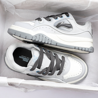 李宁布欧厚款板鞋女款2025冬季新款软底面包鞋舒适休闲鞋防滑女鞋