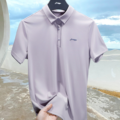 李宁运动POLO衫女款2025新款春夏纯色百搭短袖冰丝速干健身T恤女