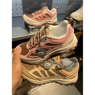 李宁女子运动鞋2025冬季新款防风防水加绒保暖运动休闲鞋 AGCU538