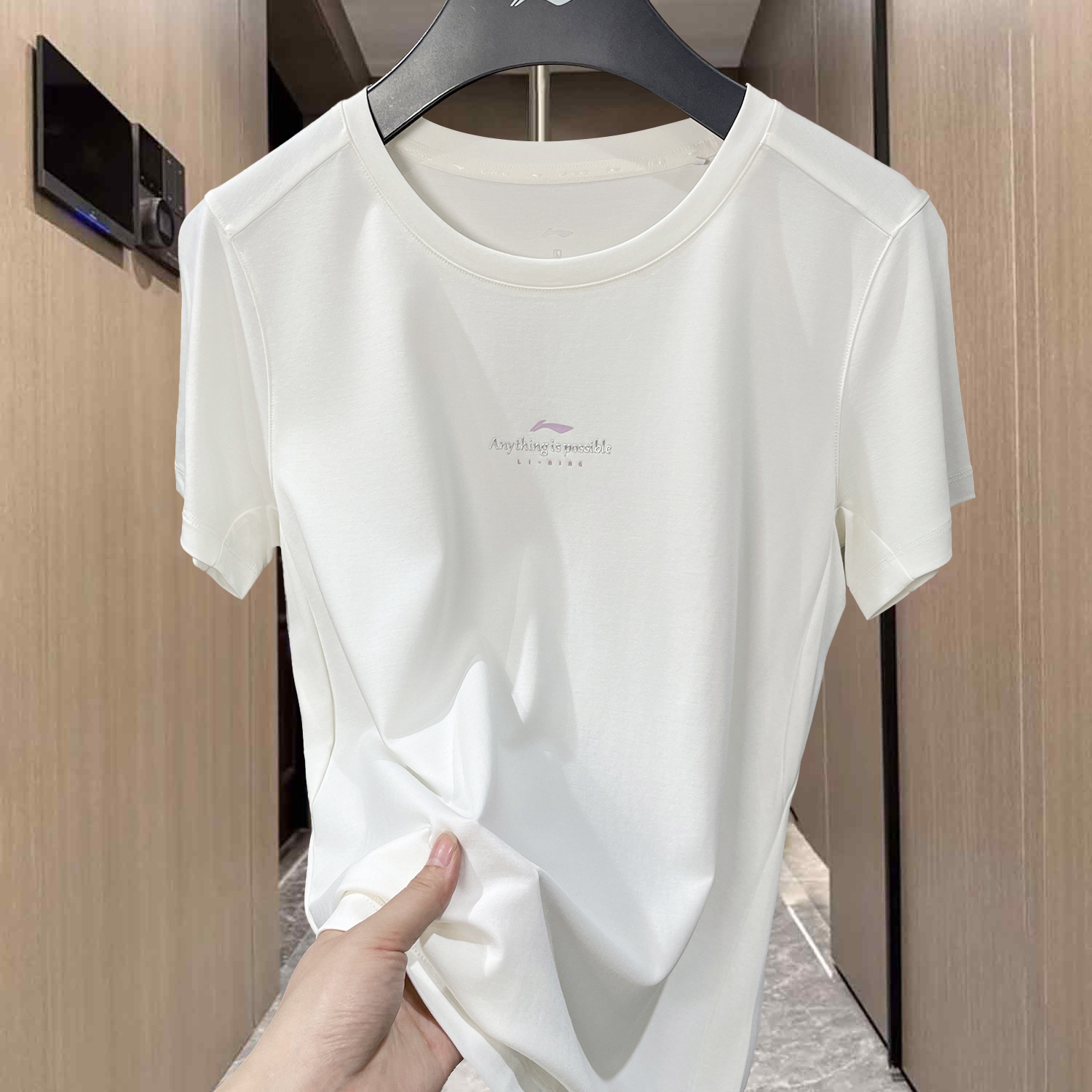 李宁冰丝速干运动短袖女款2025新款健身弹力夏季半袖T恤ATSV346
