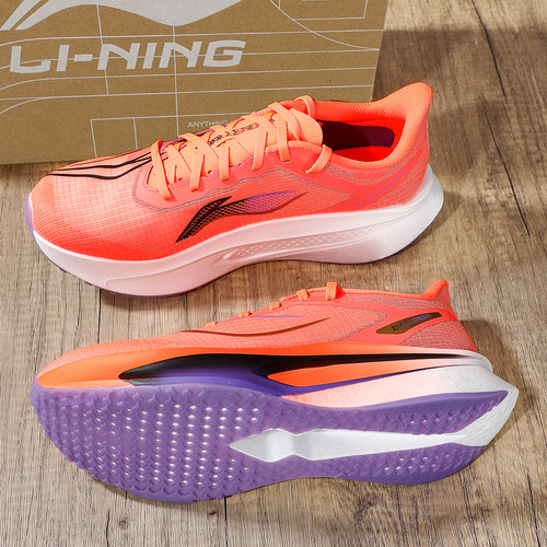 李宁飞电6C跑步鞋男2026春季新款䨻丝轻质高回弹透气竞速比赛跑鞋