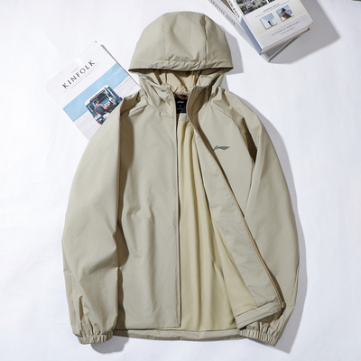 李宁春季薄款运动风衣男款2025新款梭织防泼水速干外套男AFDV081